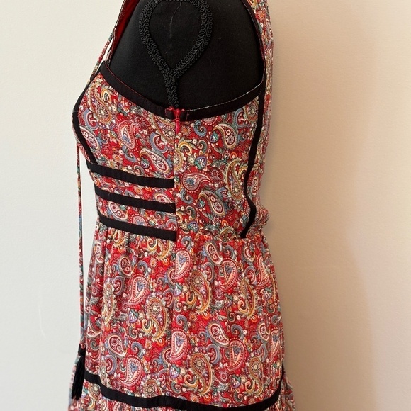 Lulus Paisley Wide Open Spaces Maxi Dress Red Women's Size Small - Picture 8 of 16